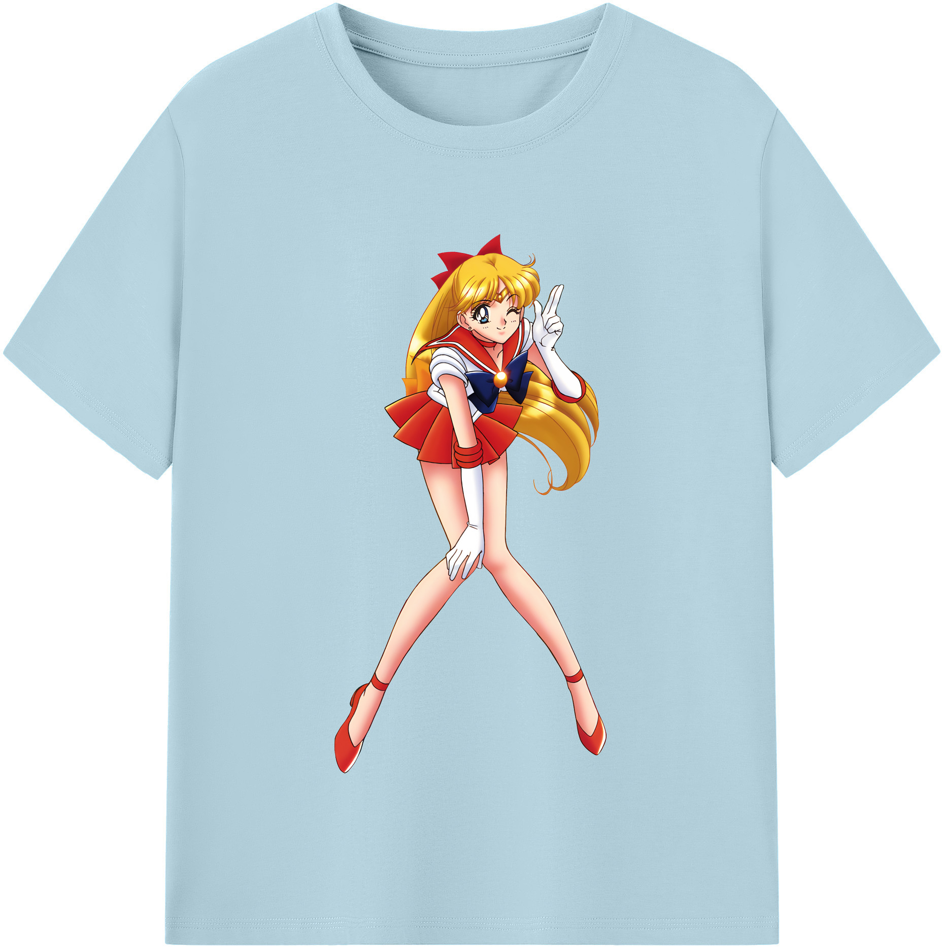 （画像用） 美少女戦士セーラームーン 愛野 美奈子 あいの みなこ Sailor Moon Aino Minako 綿100％半袖Tシャツ（フロントプリント）